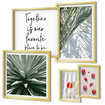 Tableau de décoration murale motif bohème avec des plantes des fruits et une ambiance tropicale