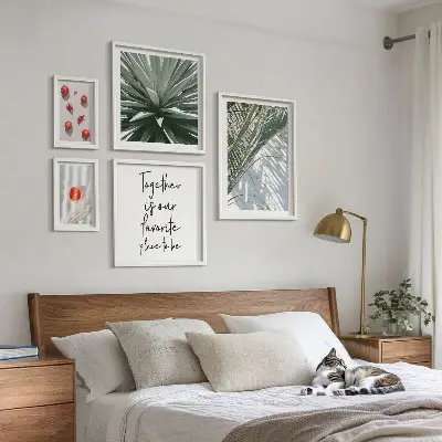 Tableau de décoration murale motif bohème avec des plantes des fruits et une ambiance tropicale