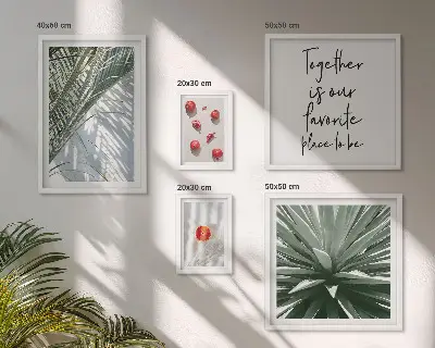Tableau de décoration murale motif bohème avec des plantes des fruits et une ambiance tropicale