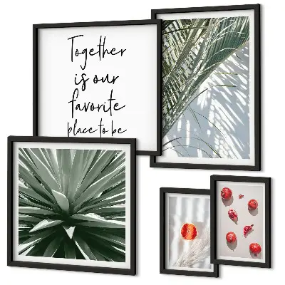 Tableau de décoration murale motif bohème avec des plantes des fruits et une ambiance tropicale