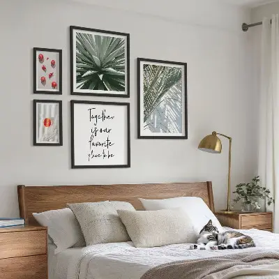 Tableau de décoration murale motif bohème avec des plantes des fruits et une ambiance tropicale