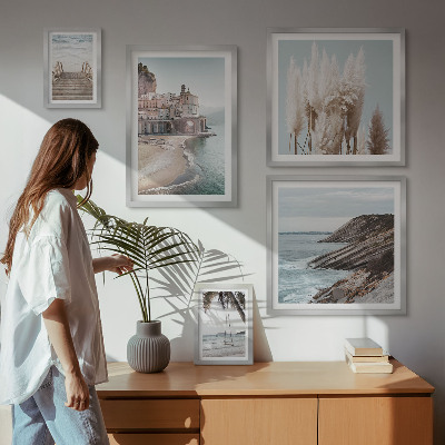 Lot de tableaux encadrés Vues élégantes sur la mer