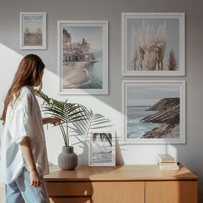 Lot de tableaux encadrés Vues élégantes sur la mer