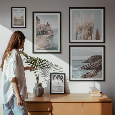 Lot de tableaux encadrés Vues élégantes sur la mer