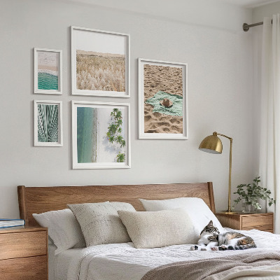 Ensemble de 5 tableaux Vues sur la plage tropicale
