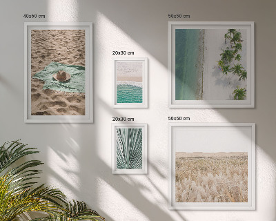 Ensemble de 5 tableaux Vues sur la plage tropicale