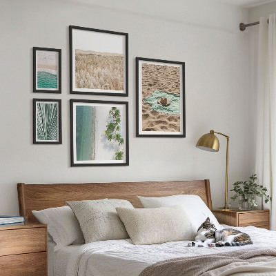 Ensemble de 5 tableaux Vues sur la plage tropicale
