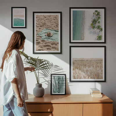 Ensemble de 5 tableaux Vues sur la plage tropicale