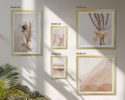 Lot de tableaux encadrés Paysages végétaux bohèmes élégants