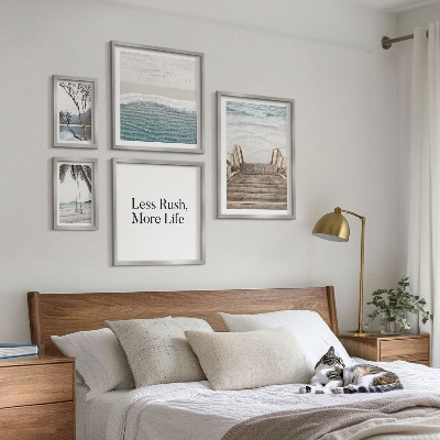 Ensemble de 5 tableaux Plages, calme, vue sur la mer