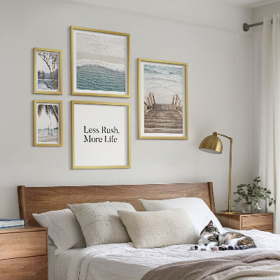 Ensemble de 5 tableaux Plages, calme, vue sur la mer