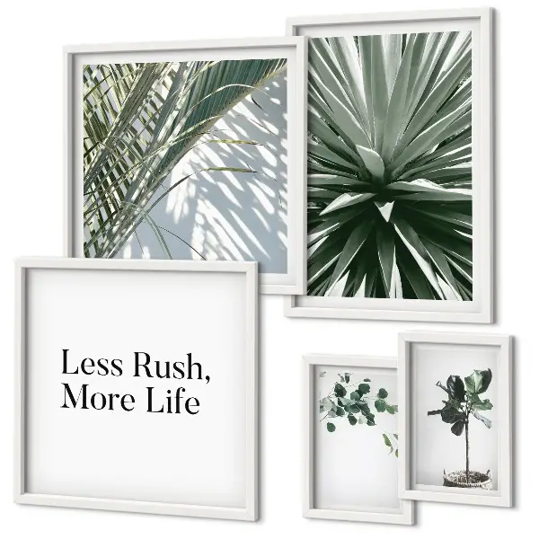 Tableau de décoration murale motifs de feuilles vertes modernes