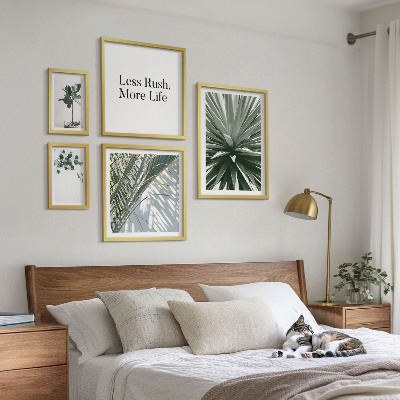 Tableau de décoration murale Décorations modernes à base de feuilles vertes