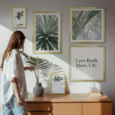 Tableau de décoration murale Décorations modernes à base de feuilles vertes