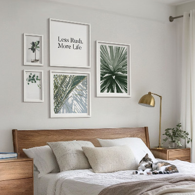 Tableau de décoration murale Décorations modernes à base de feuilles vertes