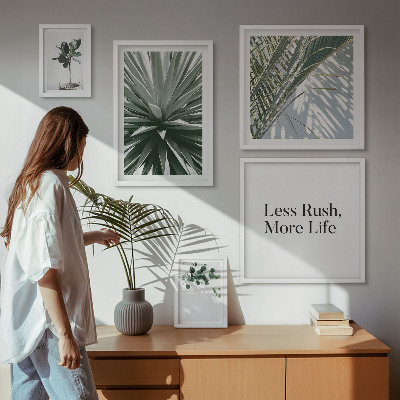 Tableau de décoration murale Décorations modernes à base de feuilles vertes