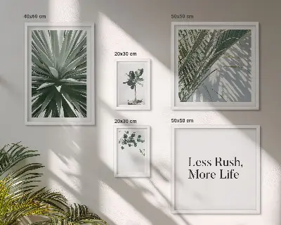 Tableau de décoration murale motifs de feuilles vertes modernes