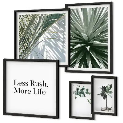 Tableau de décoration murale motifs de feuilles vertes modernes