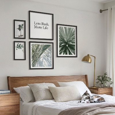 Tableau de décoration murale Décorations modernes à base de feuilles vertes