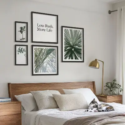 Tableau de décoration murale motifs de feuilles vertes modernes