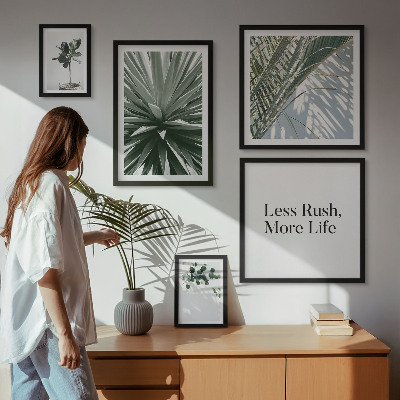 Tableau de décoration murale Décorations modernes à base de feuilles vertes