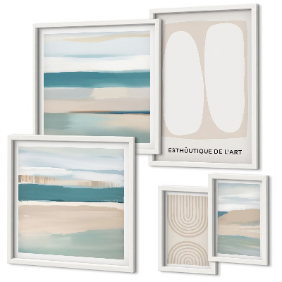 Ensemble de 5 tableaux Compositions abstraites de la nature