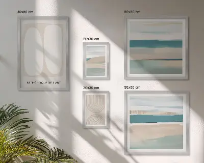 Ensemble de 5 tableaux compositions abstraites inspirées de la nature