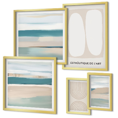Ensemble de 5 tableaux Compositions abstraites de la nature