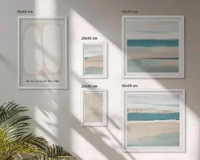 Ensemble de 5 tableaux compositions abstraites inspirées de la nature