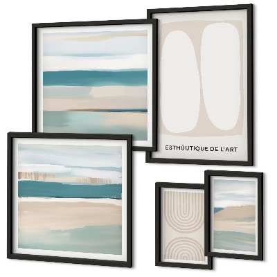 Ensemble de 5 tableaux Compositions abstraites de la nature