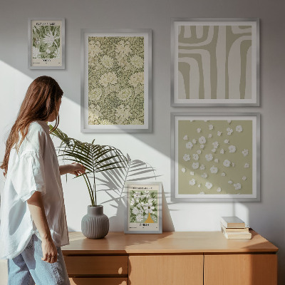 Lot de tableaux encadrés Jardin bohème avec des fleurs