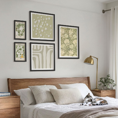 Lot de tableaux encadrés Jardin bohème avec des fleurs