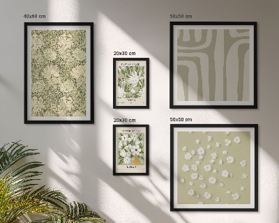 Lot de tableaux encadrés Jardin bohème avec des fleurs