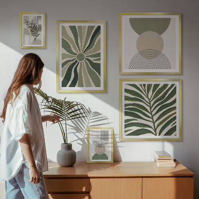 Ensemble de 5 tableaux Des graphismes élégants avec de la verdure