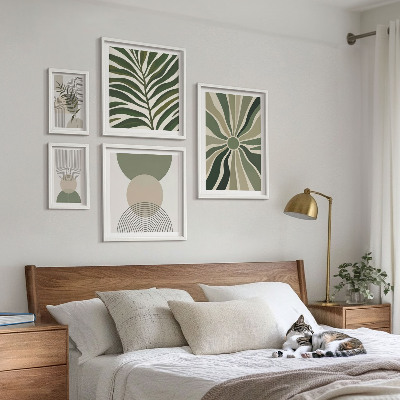 Ensemble de 5 tableaux Des graphismes élégants avec de la verdure