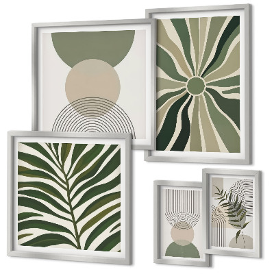 Ensemble de 5 tableaux Des graphismes élégants avec de la verdure