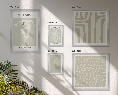 Lot de tableaux encadrés Graphismes abstraits verts stylés