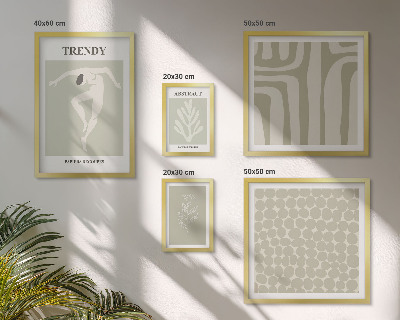 Lot de tableaux encadrés Graphismes abstraits verts stylés