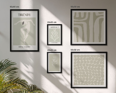 Lot de tableaux encadrés Graphismes abstraits verts stylés