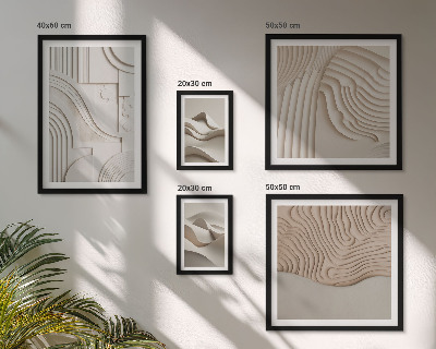 Ensemble de 5 tableaux Structures abstraites beige-blanc