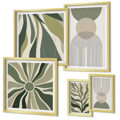 Tableau de décoration murale avec des abstractions élégantes et de la verdure