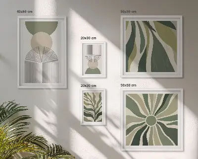 Tableau de décoration murale avec des abstractions élégantes et de la verdure