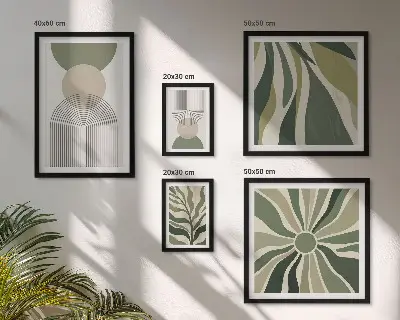 Tableau de décoration murale avec des abstractions élégantes et de la verdure