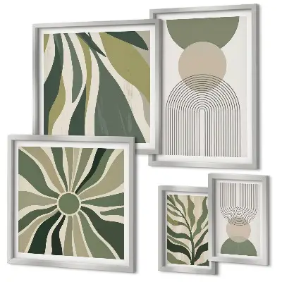 Tableau de décoration murale avec des abstractions élégantes et de la verdure