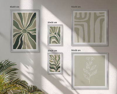 Lot de tableaux encadrés Motifs végétaux abstraits
