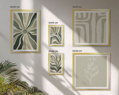 Lot de tableaux encadrés Motifs végétaux abstraits