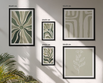 Lot de tableaux encadrés Motifs végétaux abstraits