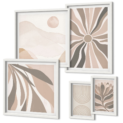 Ensemble de 5 tableaux Compositions naturelles élégantes