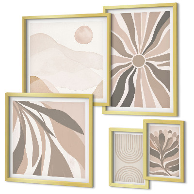 Ensemble de 5 tableaux Compositions naturelles élégantes