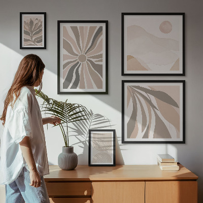 Ensemble de 5 tableaux Compositions naturelles élégantes